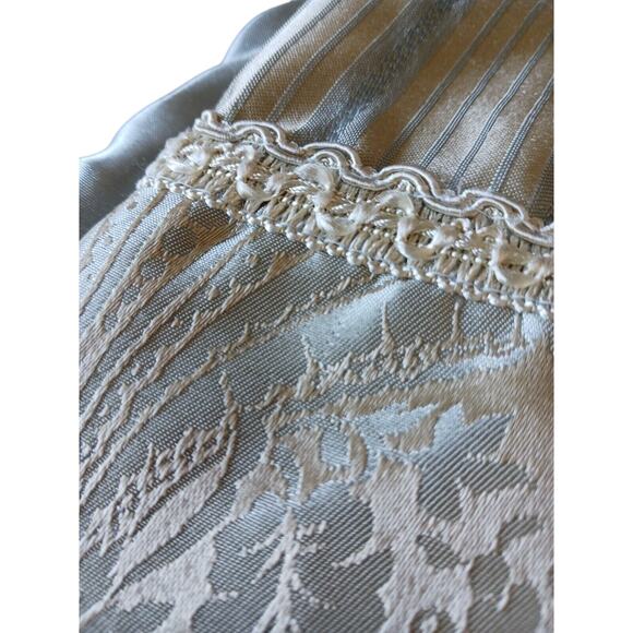 Satin Throw 55 x 47 Baroque LT BLUE Silky Bed Sofa Chair Home Baby Blanket Vntg - Picture 1 of 14